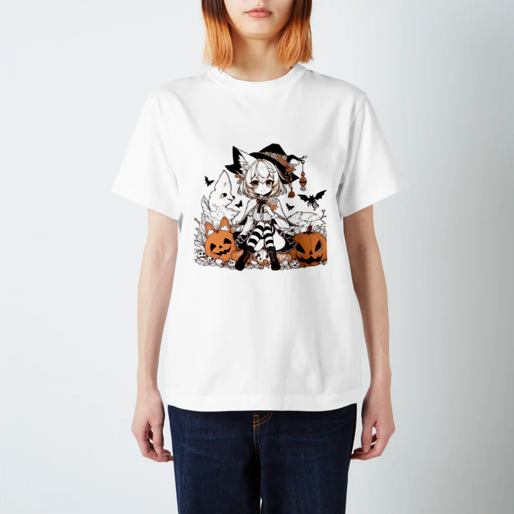 Fox_d.ogのFoxgirl.halloween.1 スタンダードTシャツ