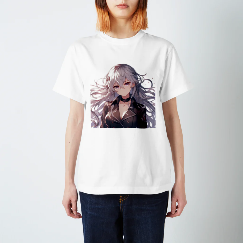 美少女silver girl'sの銀髪の女の子7 スタンダードTシャツ