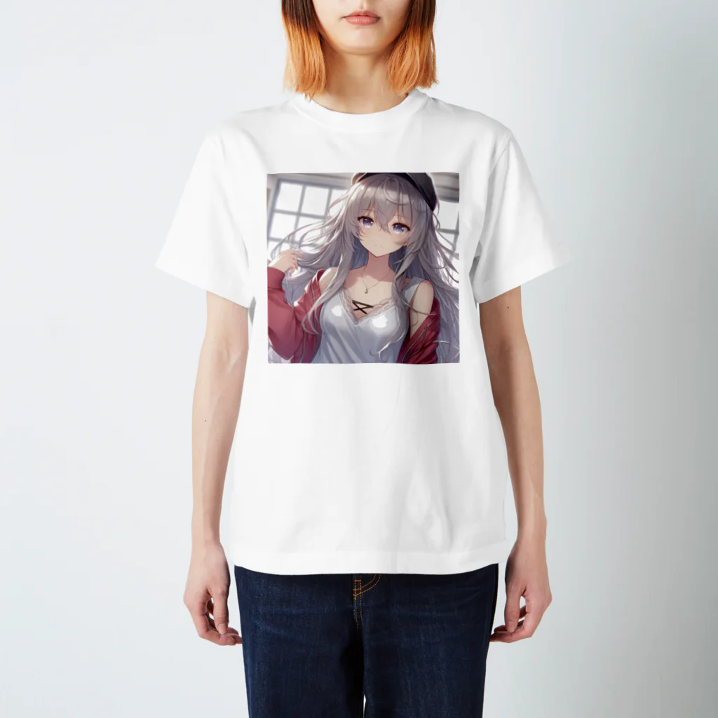 美少女silver girl'sの銀髪の女の子17 スタンダードTシャツ