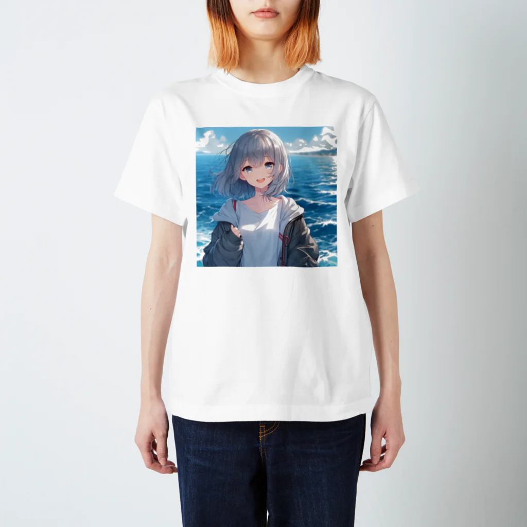 美少女silver girl'sの銀髪の女の子19 スタンダードTシャツ