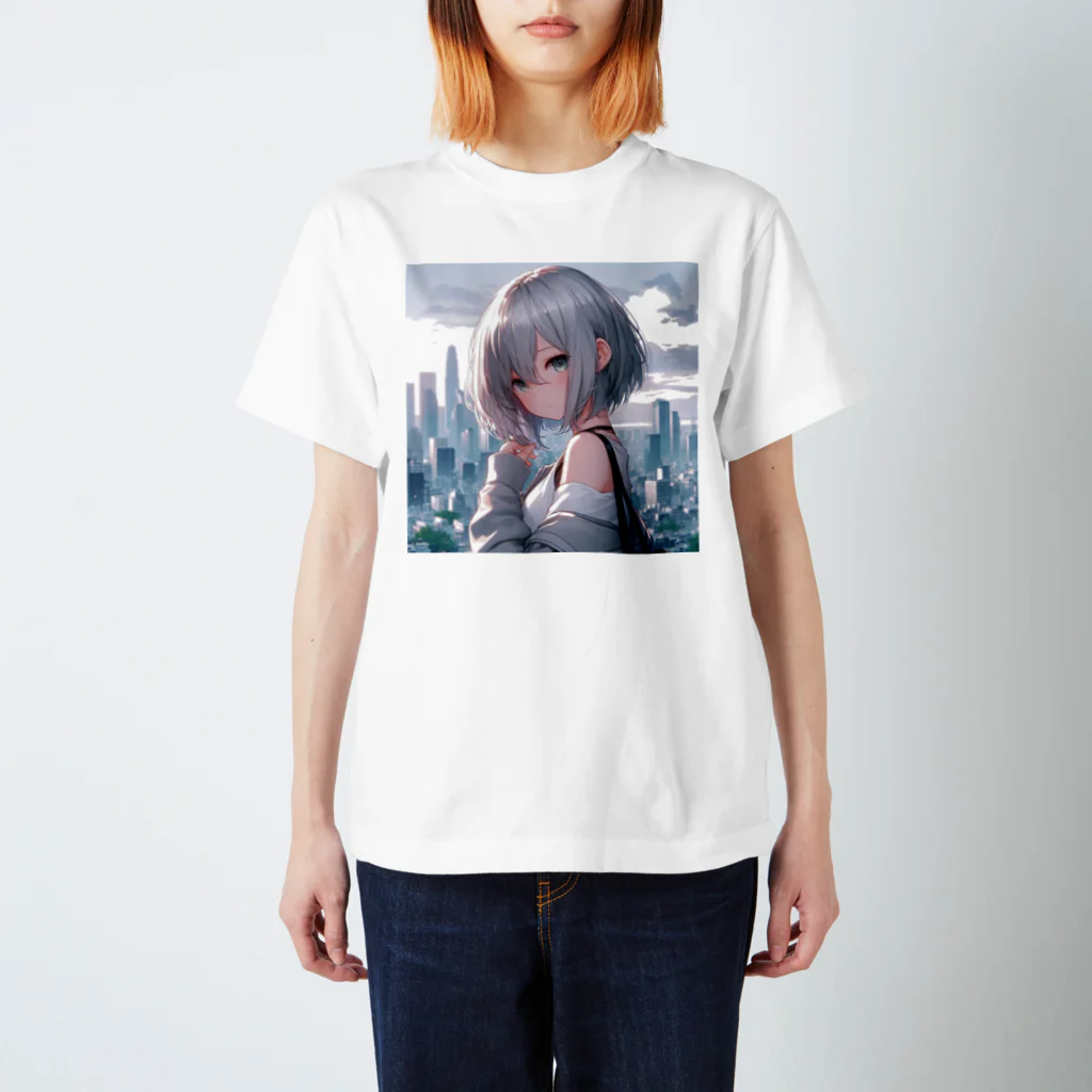 美少女silver girl'sの銀髪の女の子27 スタンダードTシャツ