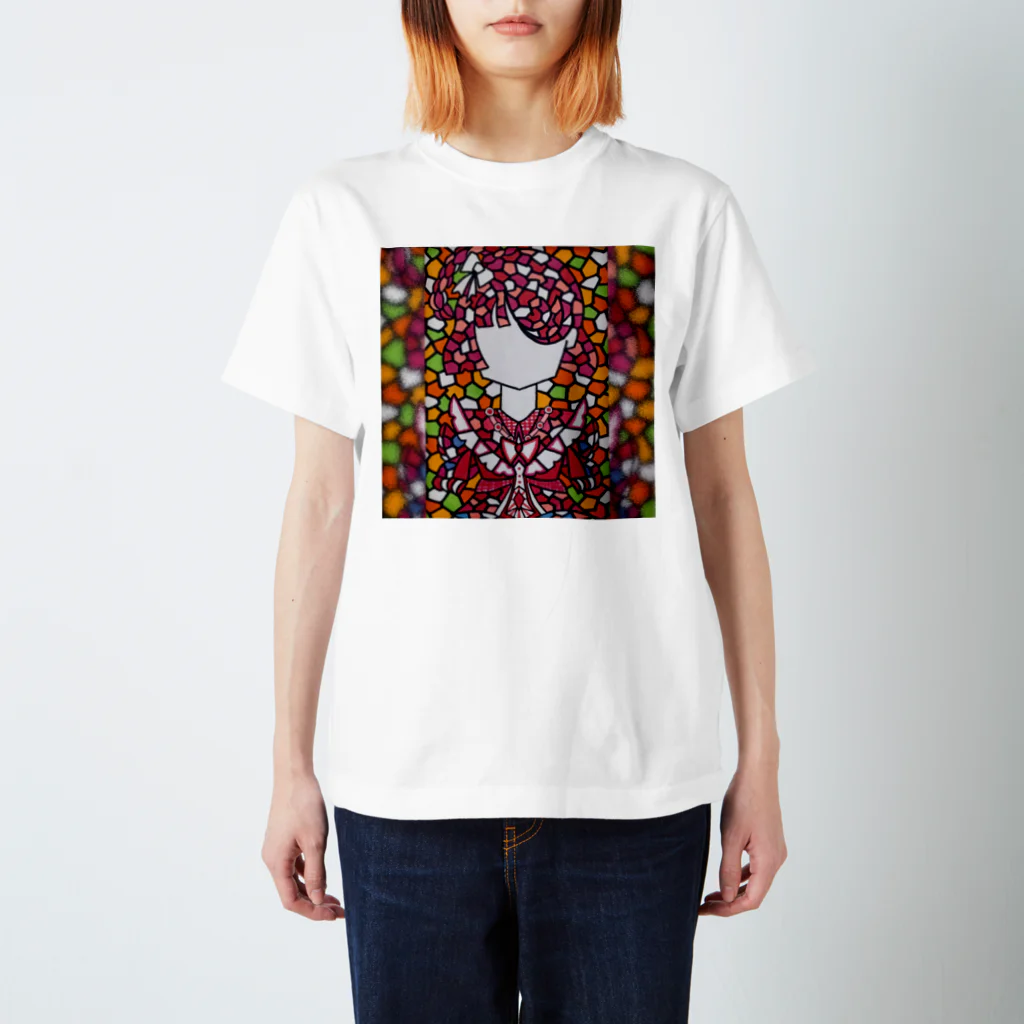 花色蓮人のステンドグラス風の女の子193 Regular Fit T-Shirt