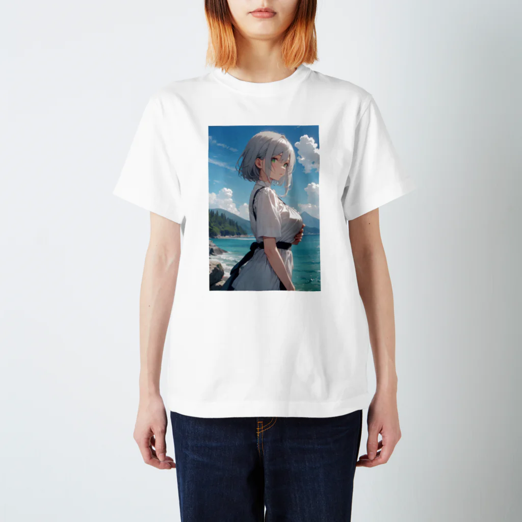 美少女silver girl'sの銀髪の女の子30 スタンダードTシャツ