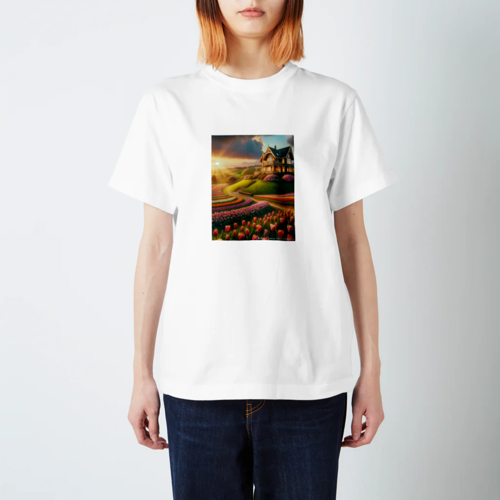 Nature_CanvasのNature Canvas アート・コレクションVol.2 ～ヒルサイド・ブロッサム (Hillside Blossom)～ Regular Fit T-Shirt