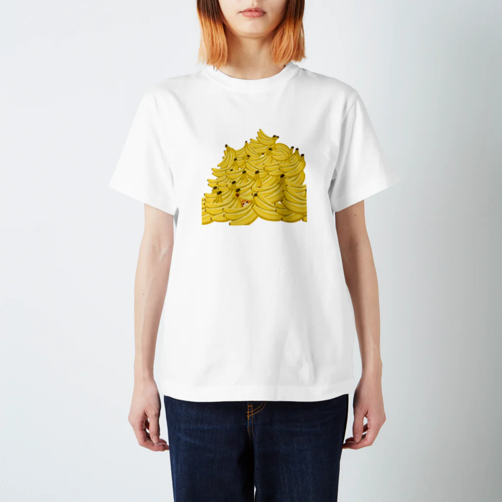 AI ZOO もふもふ商店のバナにゃんのかくれんぼ Regular Fit T-Shirt