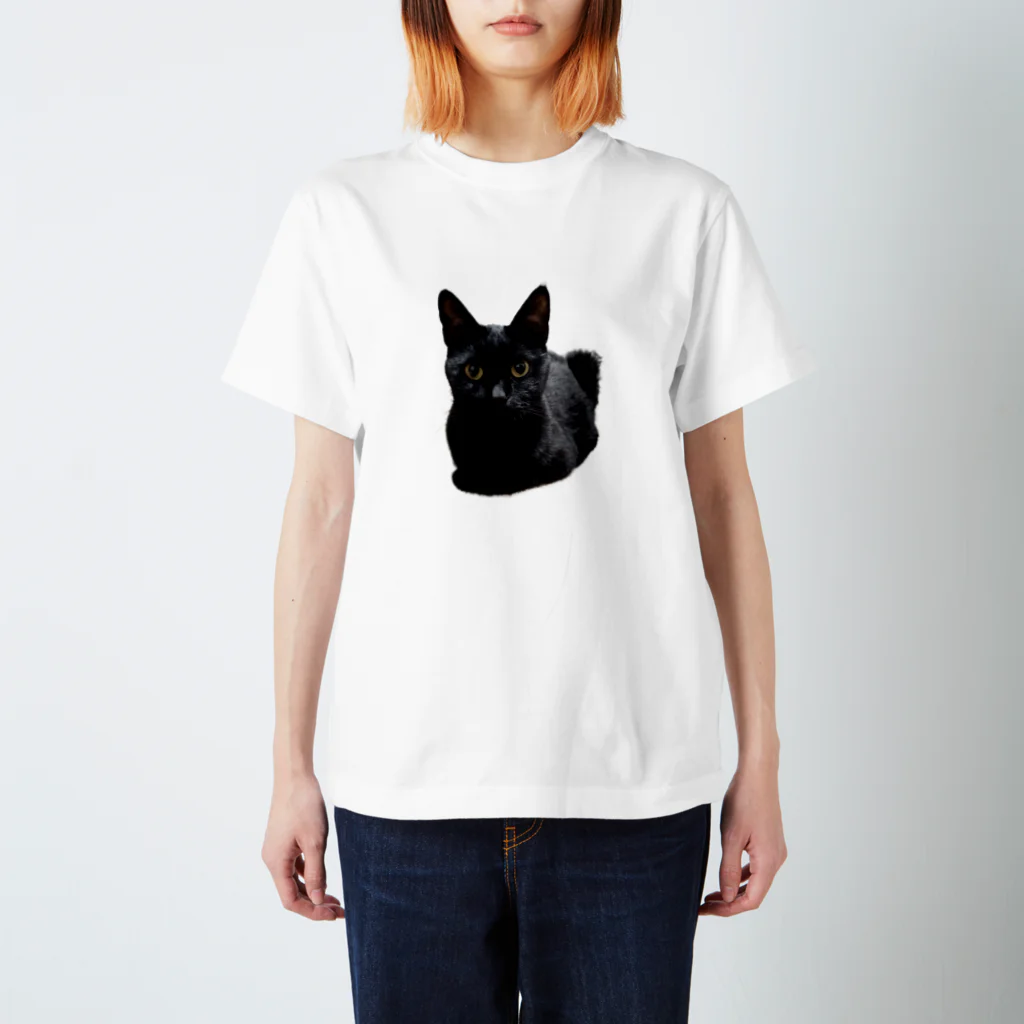 黒猫Onlyのきょろり黒ねこ Regular Fit T-Shirt