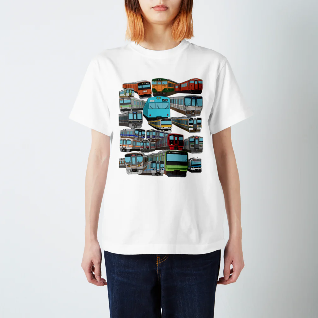 いせえびの全国の電車あつめました スタンダードTシャツ