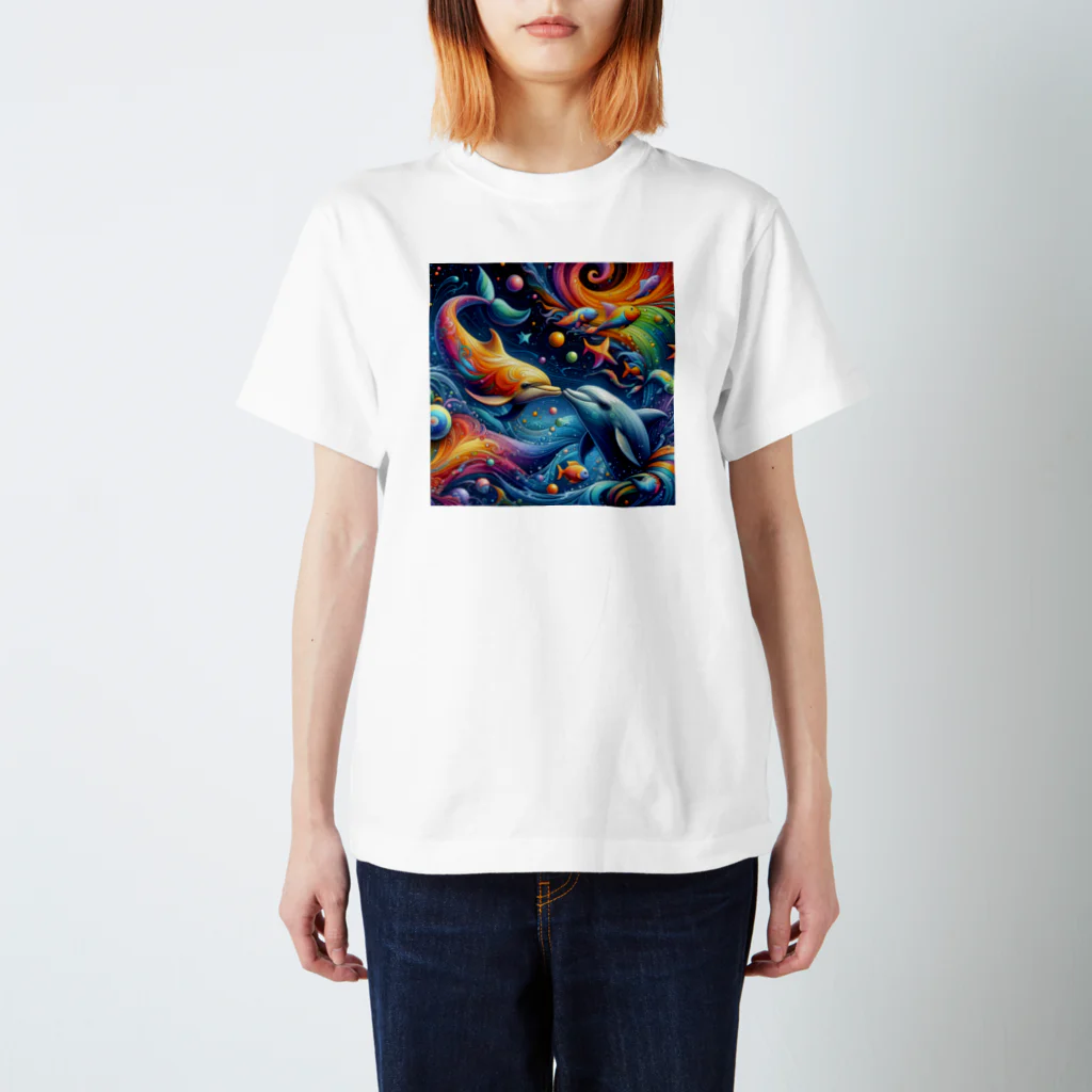 momoart8888のイルカの楽園🐬 Regular Fit T-Shirt