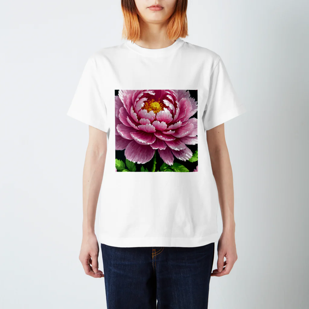 yukki1975のピクセルアートの5月_芍薬 Regular Fit T-Shirt