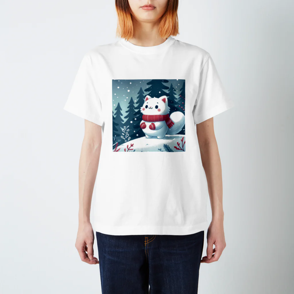 どさんこびより日和の雪ねこ Regular Fit T-Shirt