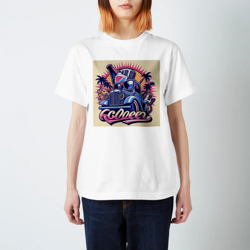 夜猫クロマルくんショップの昭和レトロロックバンドT Regular Fit T-Shirt