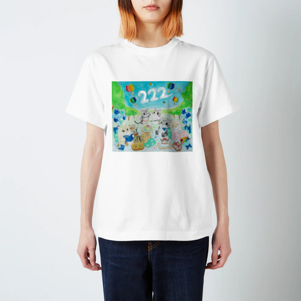 YOKO KOBAYASHIのラチェット♡Happybirthday＆猫の日記念 スタンダードTシャツ