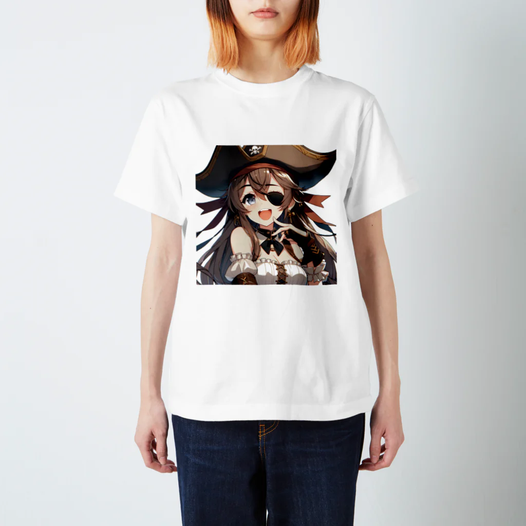 リリアのファンタジーのAI美少女リリアの海賊姿 スタンダードTシャツ