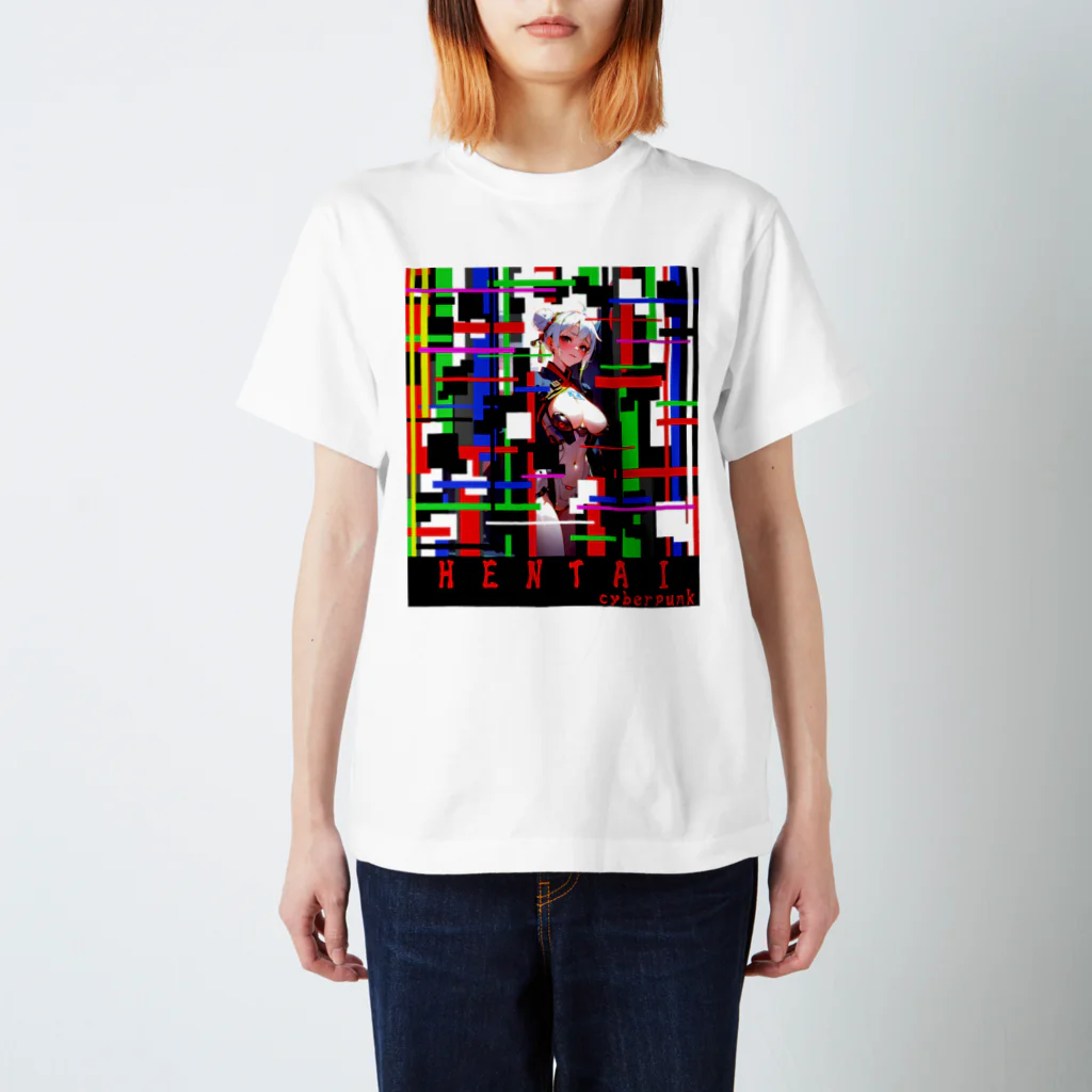 Hentai CyberpunkのTVfuzz girl スタンダードTシャツ