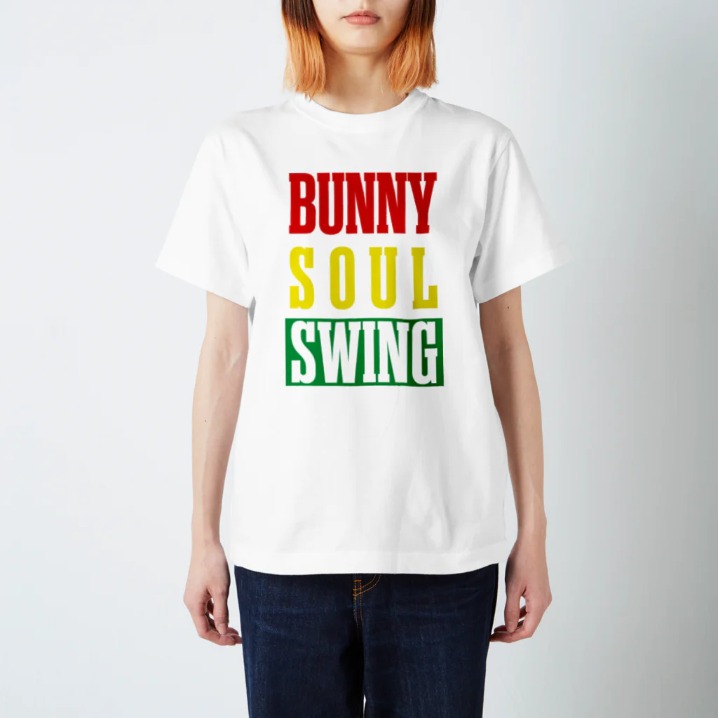 HoneyBunnyのBUNNY SOLE SWING(ラスタカラー) Regular Fit T-Shirt