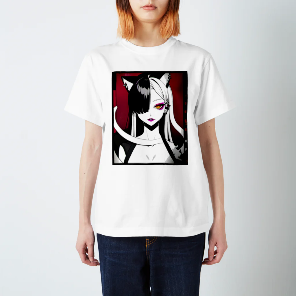 momonekokoの白蛇と獣耳の女性 スタンダードTシャツ