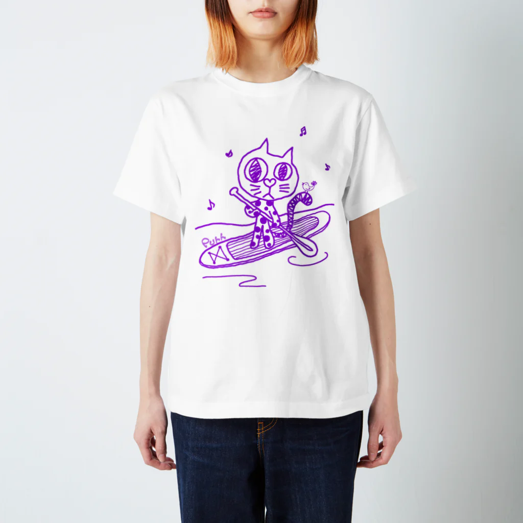 purr-gorogoroのSUP Purr パープル スタンダードTシャツ