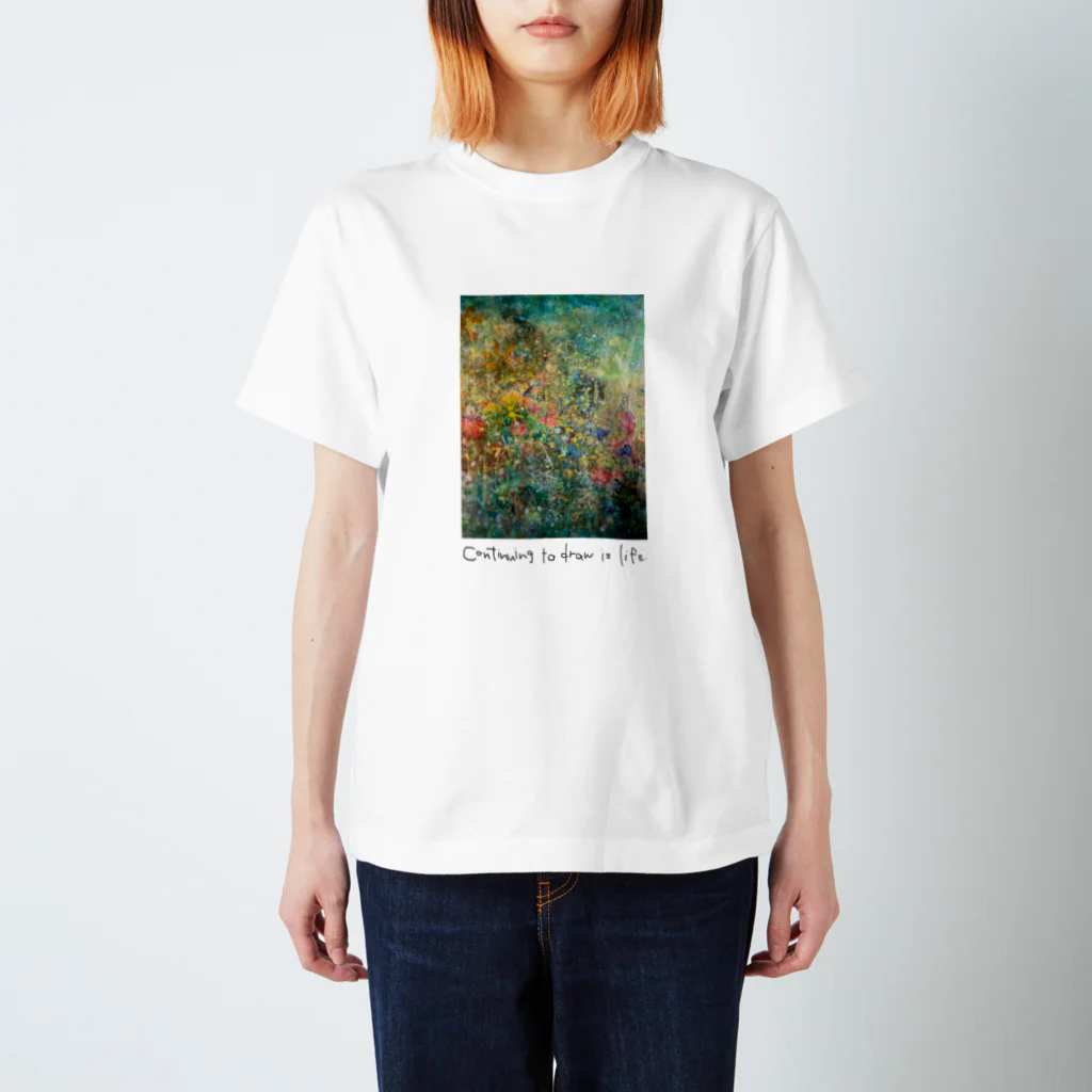 アトリエMANNAKAのContinuing to draw is life. Regular Fit T-Shirt