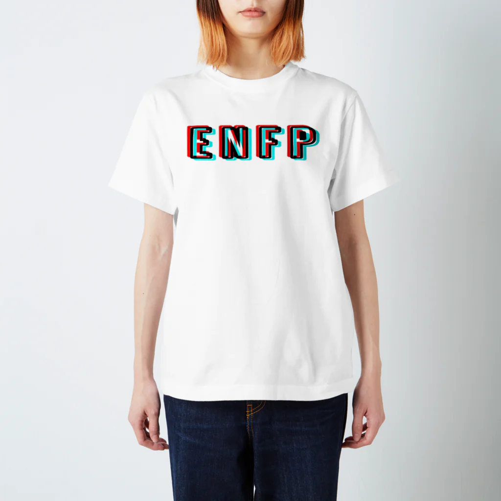 流行語Tシャツ倶楽部の【MBTIシリーズ】ENFP Tシャツ[白] Regular Fit T-Shirt