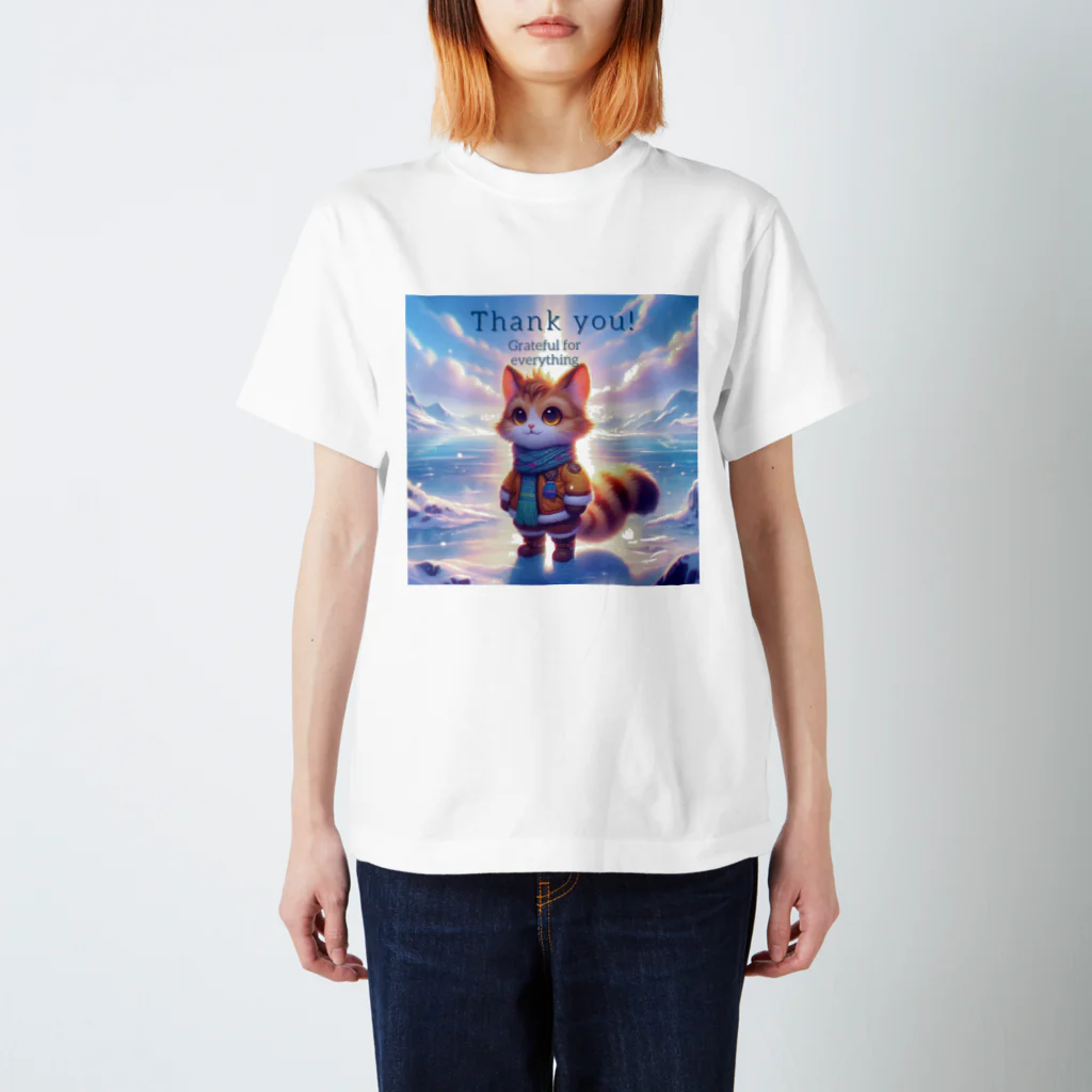 ビビりな番犬くんのふわふわフレンズ！にゃんこ スタンダードTシャツ