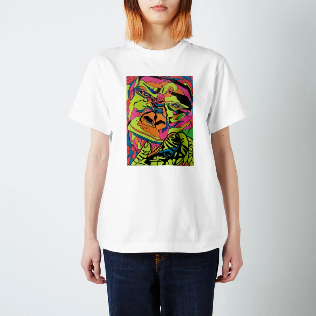 動物絵 Jamanakocic storeのイケメンゴリラグッズ Regular Fit T-Shirt