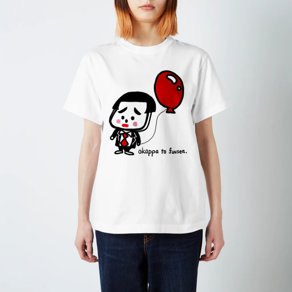 LUCKYMANのオカッパトフウセン。 スタンダードTシャツ