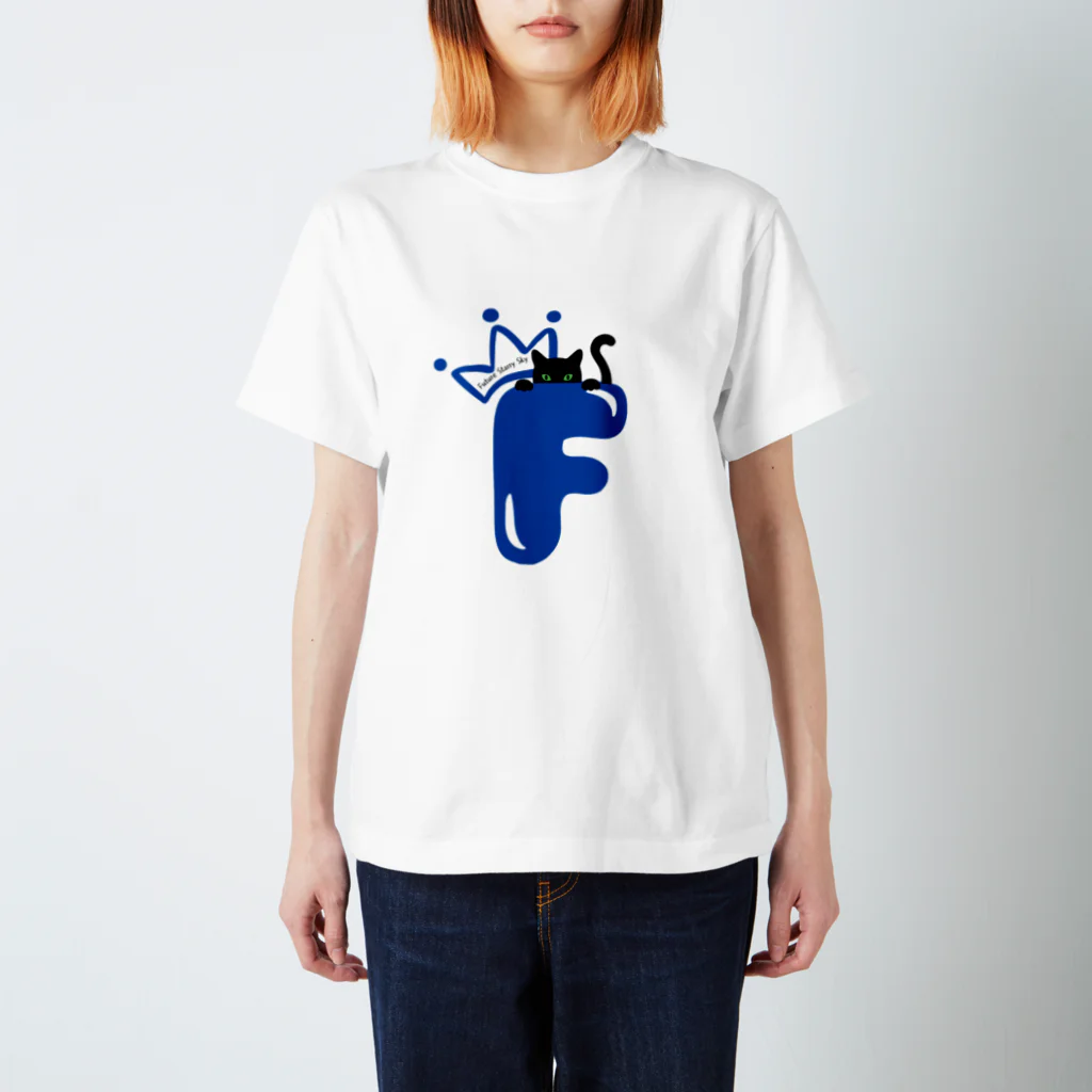 Future Starry Skyの黒猫 Regular Fit T-Shirt