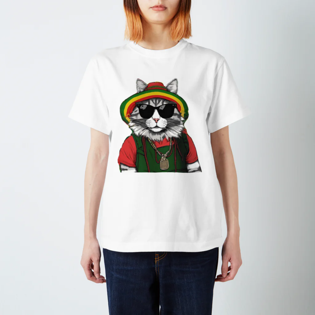 そぼろ堂の【レゲェと猫】 スタンダードTシャツ