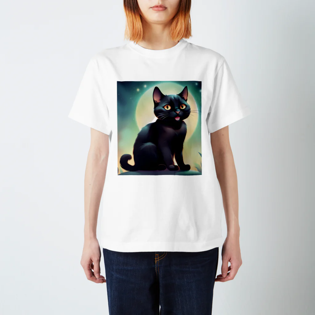 nao--naoの幻想の中の黒猫くん スタンダードTシャツ