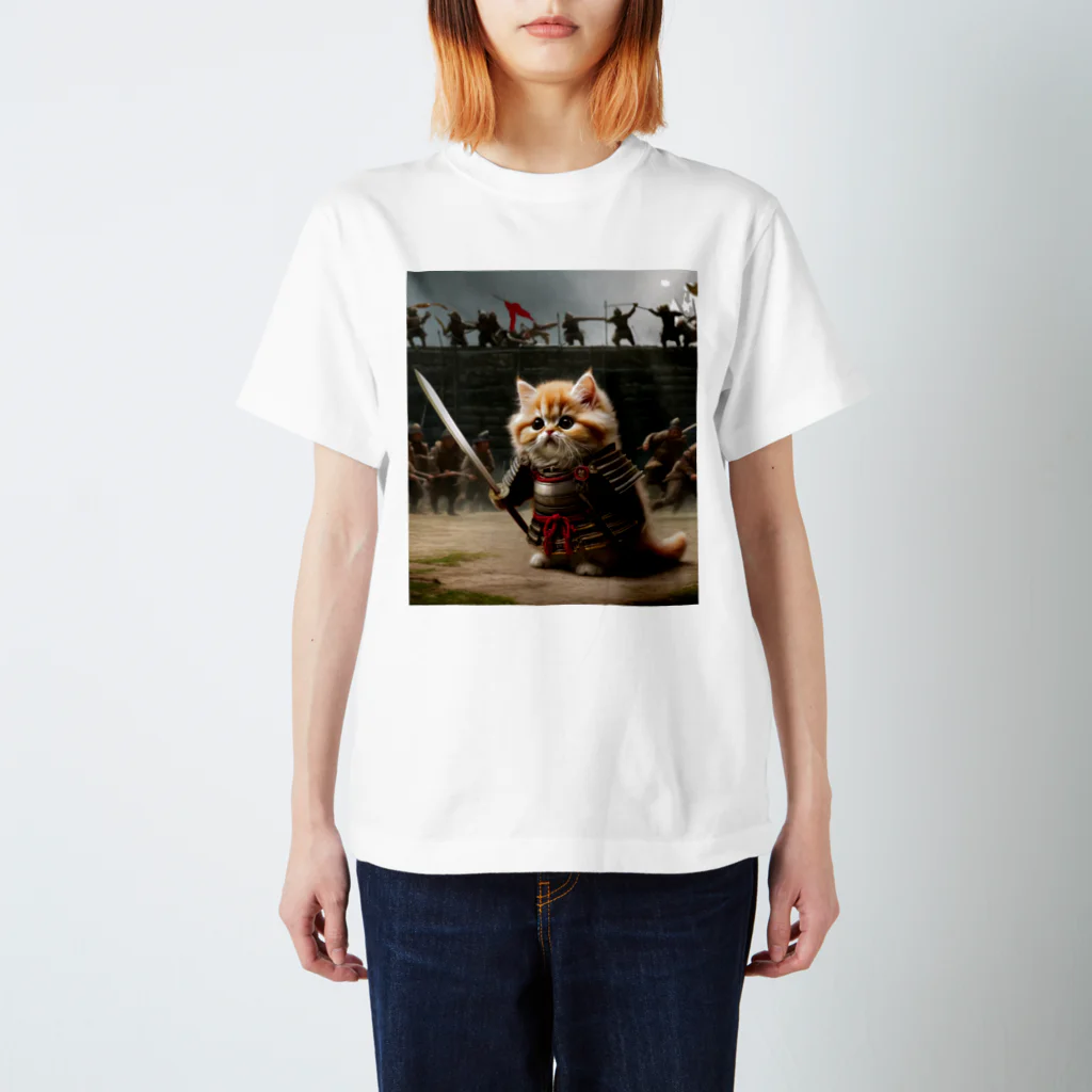 もふもふ日本史の剣もつねこ スタンダードTシャツ