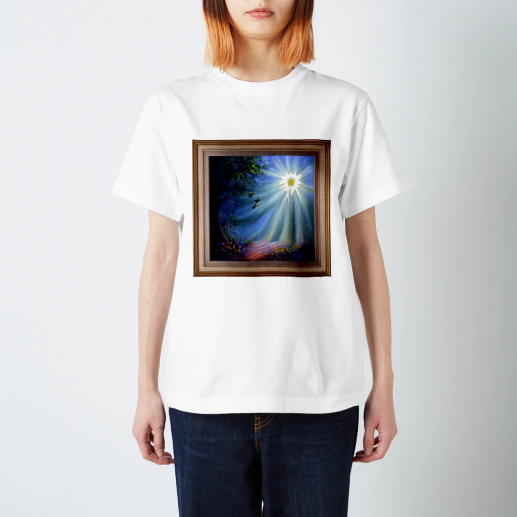 positive_poem05の額縁の太陽を見て創作 スタンダードTシャツ