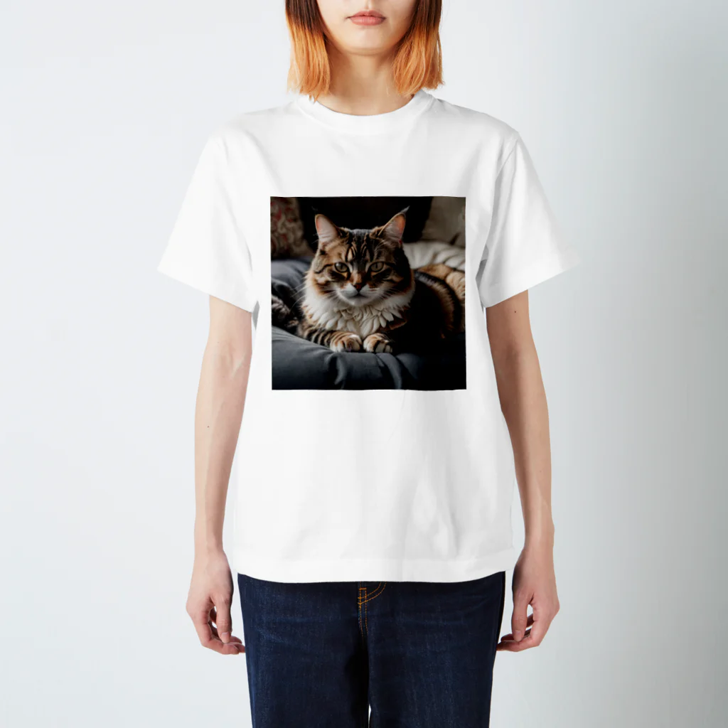 zigerparkのクッションと猫 Regular Fit T-Shirt