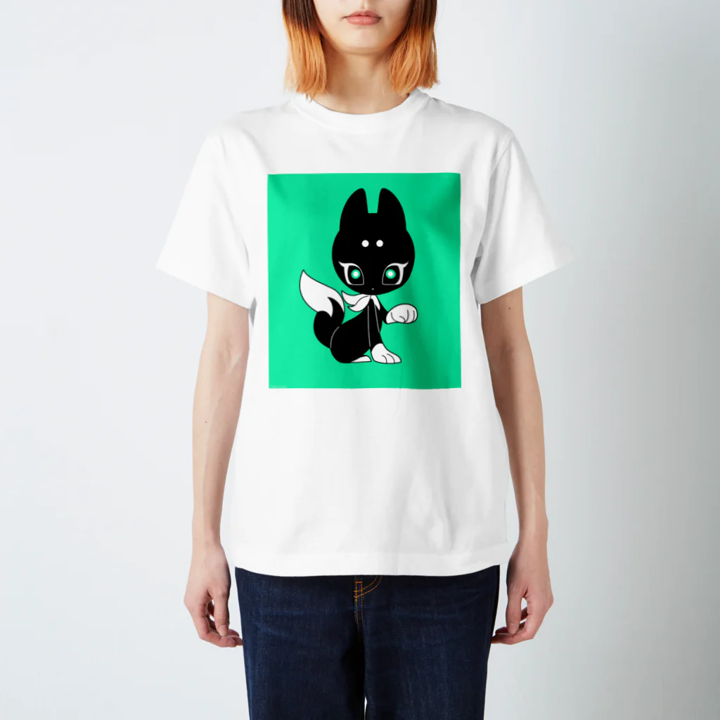 華点本舗のクロコ｜神社×忍者×狐🦊 Regular Fit T-Shirt