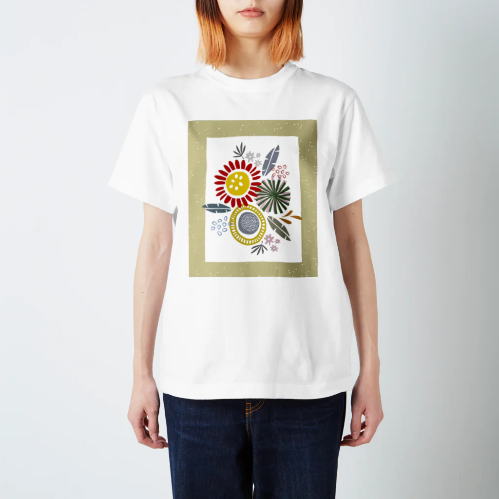 SugarWaterCat-art-graphicsの【 and unique. 】北欧 お花 個性的 ユニーク  スタンダードTシャツ