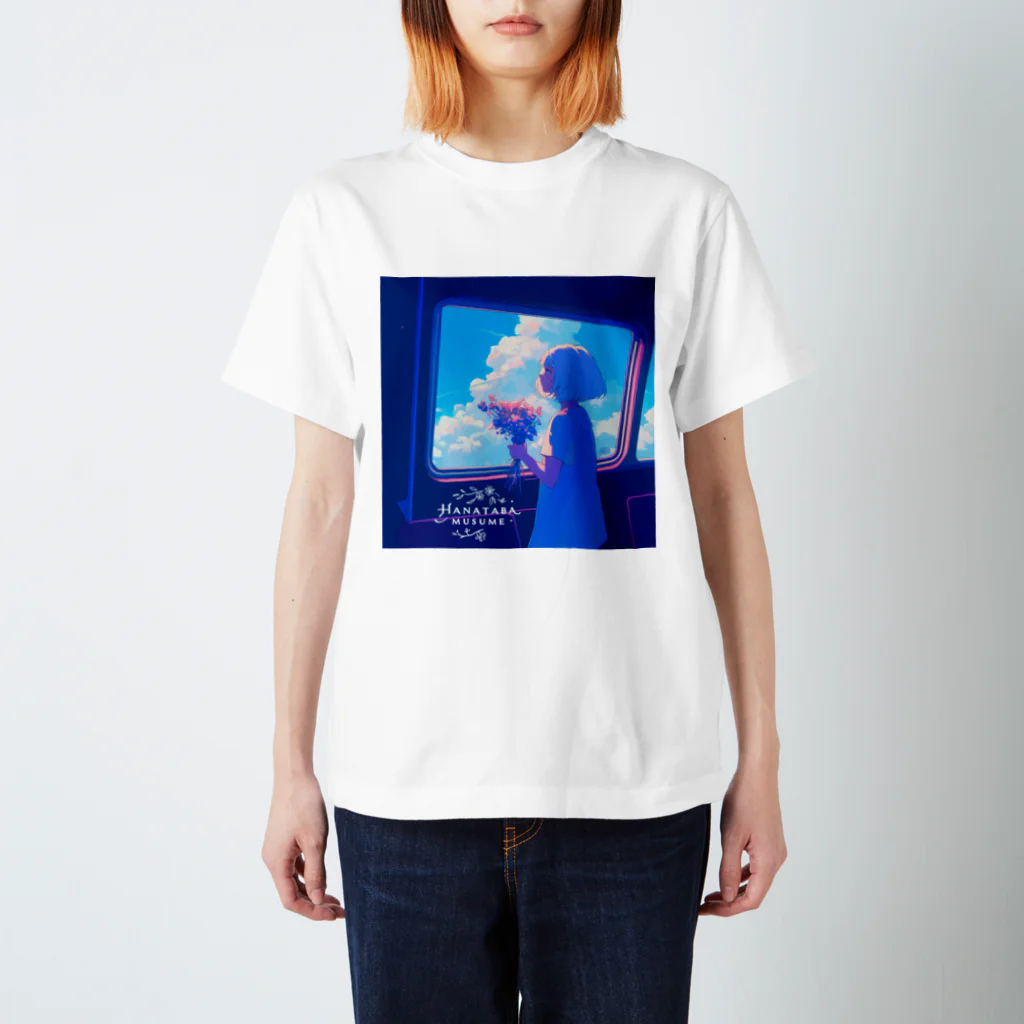 花束娘のA Girl and Flowers on the Journey Regular Fit T-Shirt