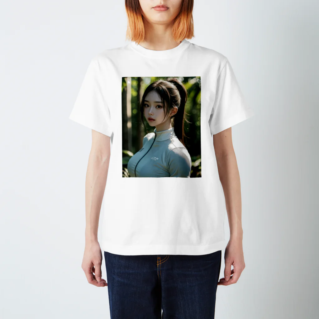 レールファン&スピリチュアルアイテムショップのAi 美女 スタンダードTシャツ