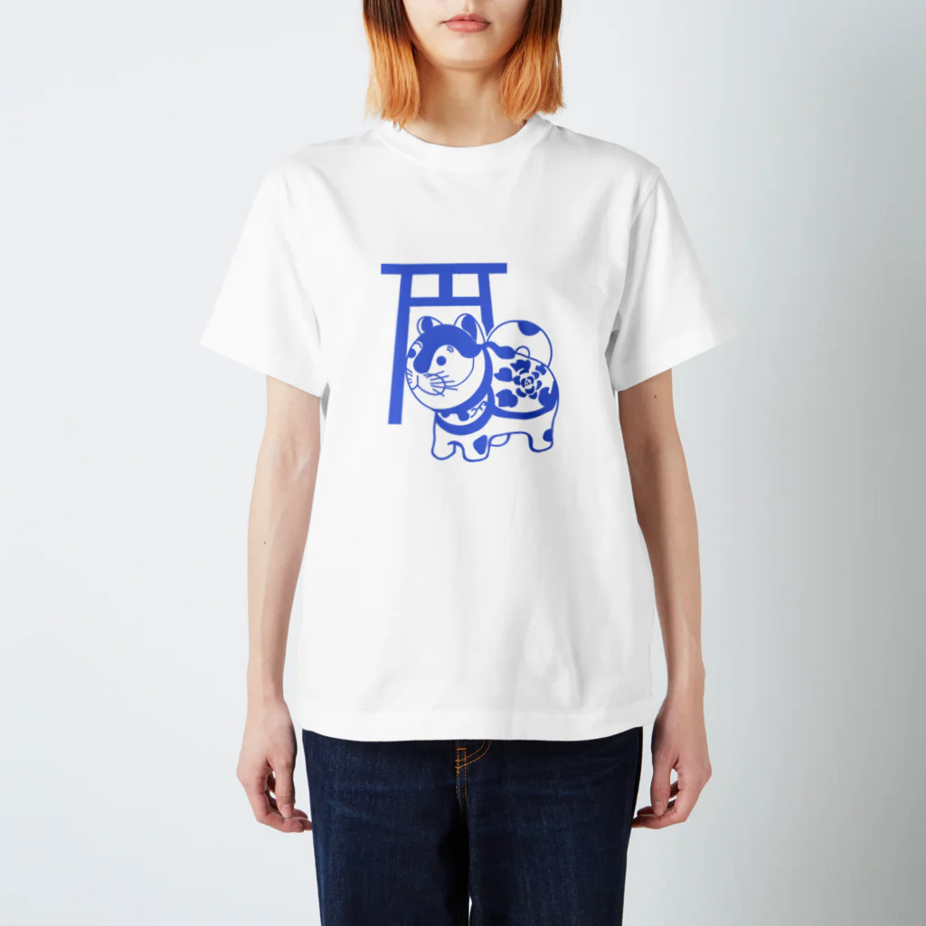 犬張子さんのお店の犬張子さん　ブルー スタンダードTシャツ