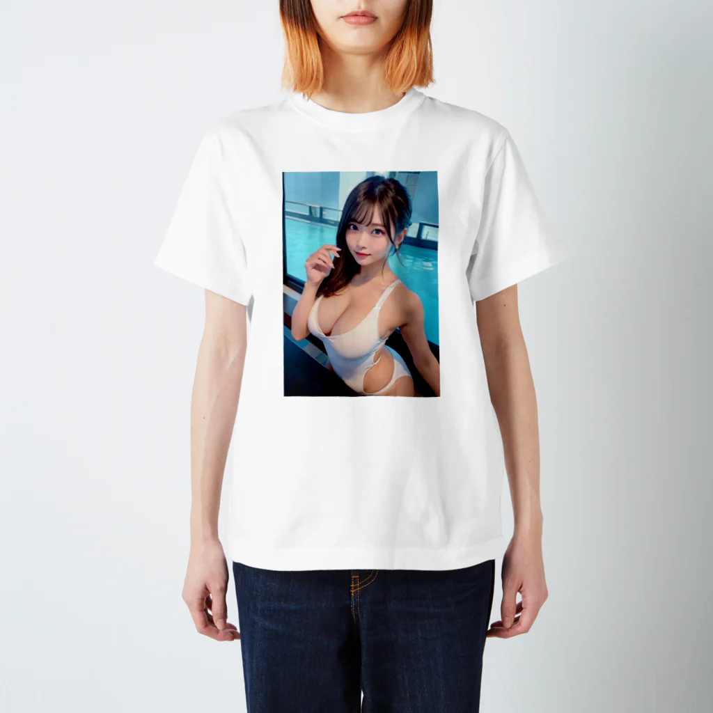 AI美女ワールドのホワイト スタンダードTシャツ