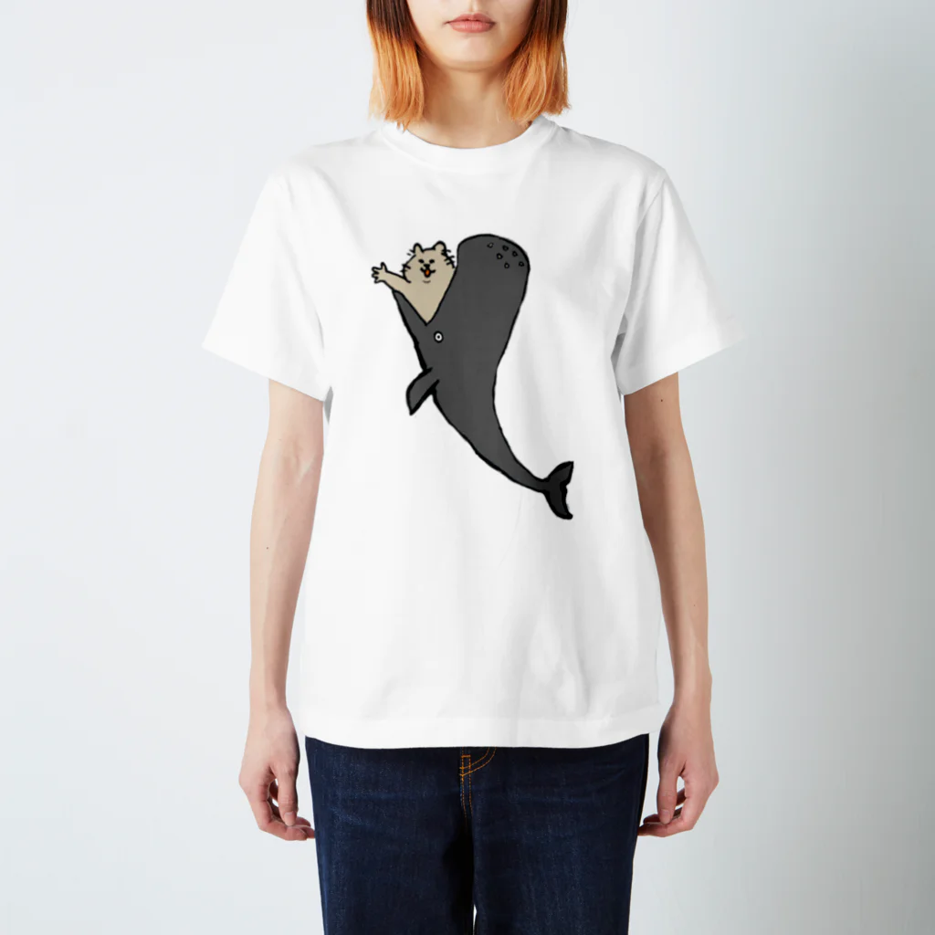 🍚の鯨からこんにちは猫 Regular Fit T-Shirt