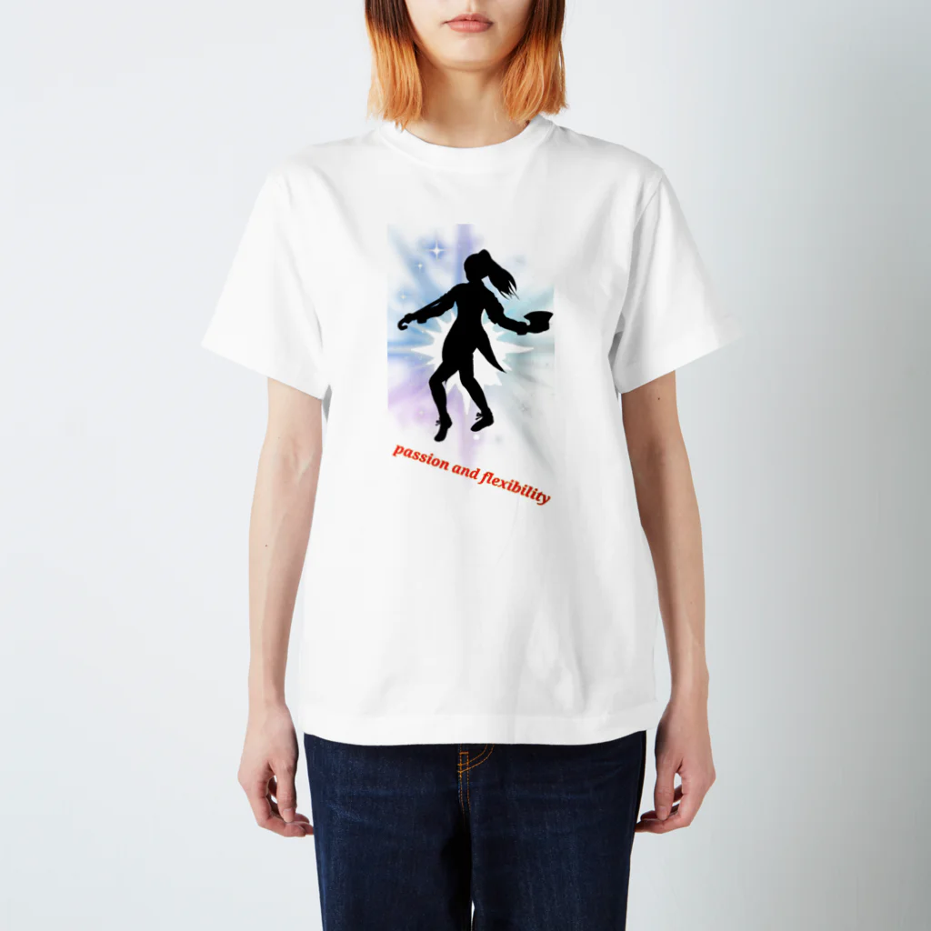 Lily bird（リリーバード）のジャズダンサーシルエット 大きな光 英字ロゴ スタンダードTシャツ