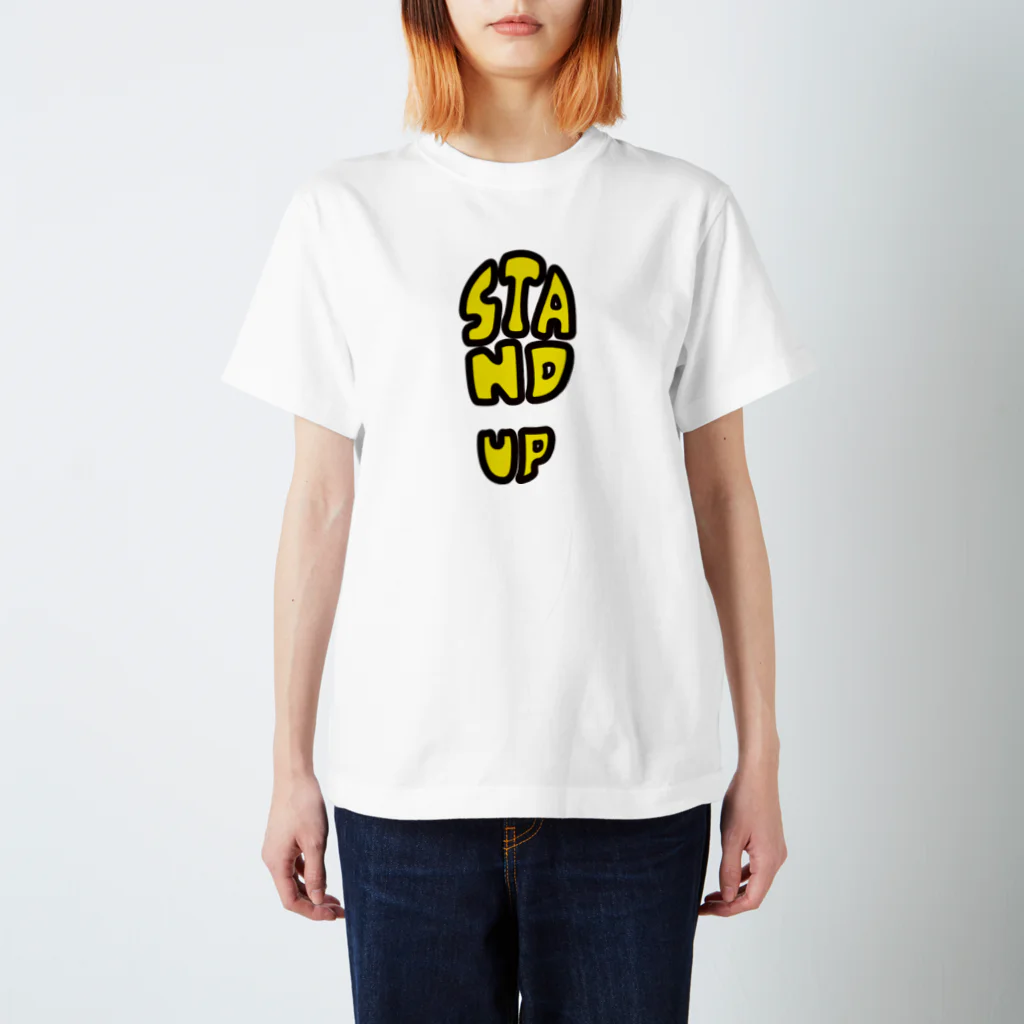 OTAGIRIのSTAND UP(イエロー) Regular Fit T-Shirt