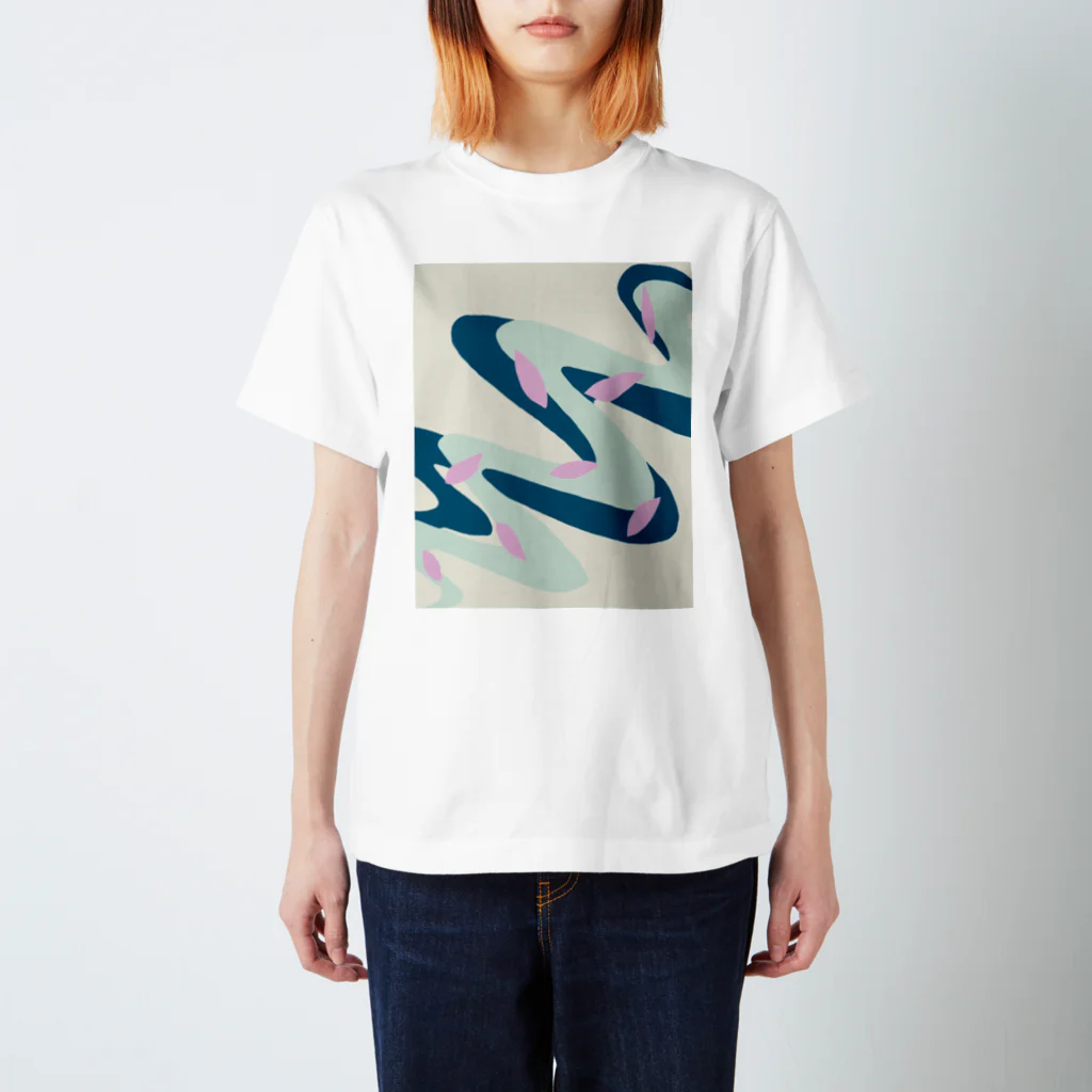 きたいちよの流れる桜 Regular Fit T-Shirt