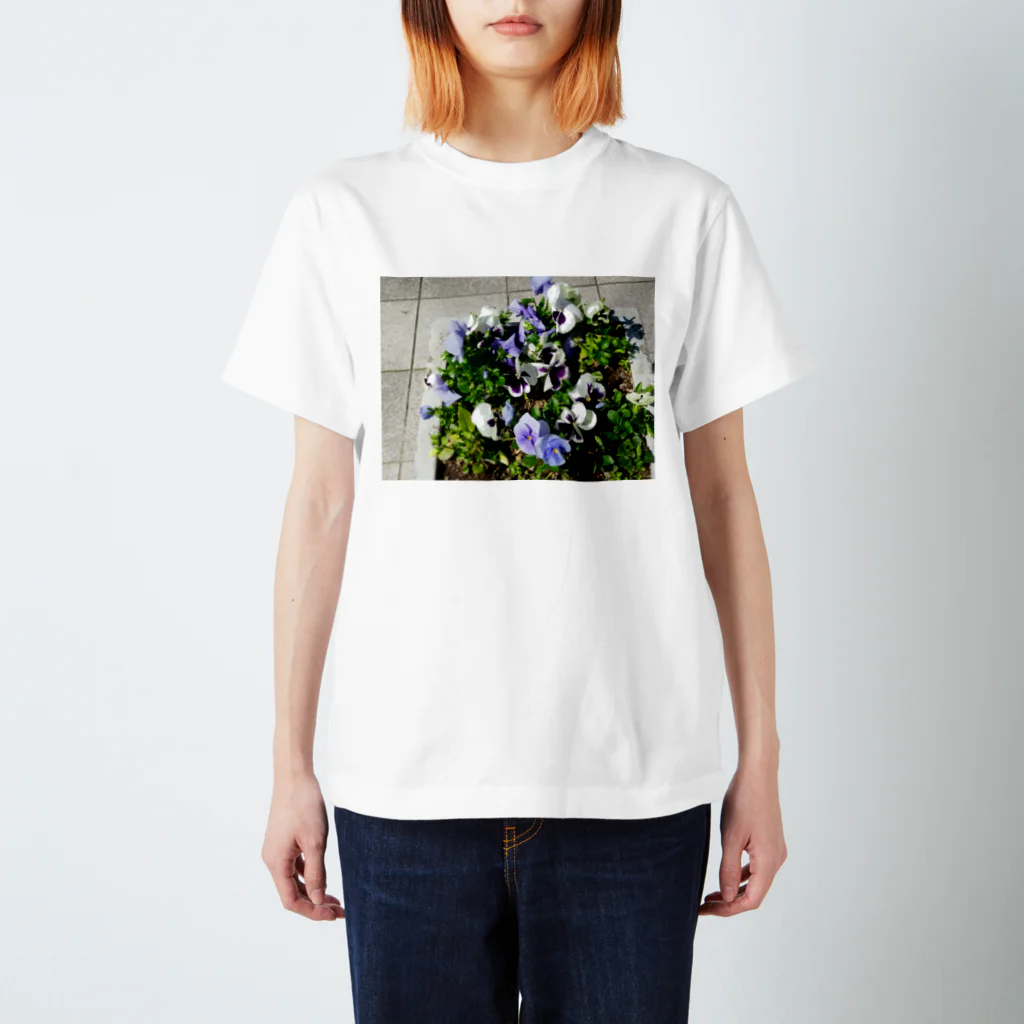 hati-catのパンジー　パープルベース Regular Fit T-Shirt
