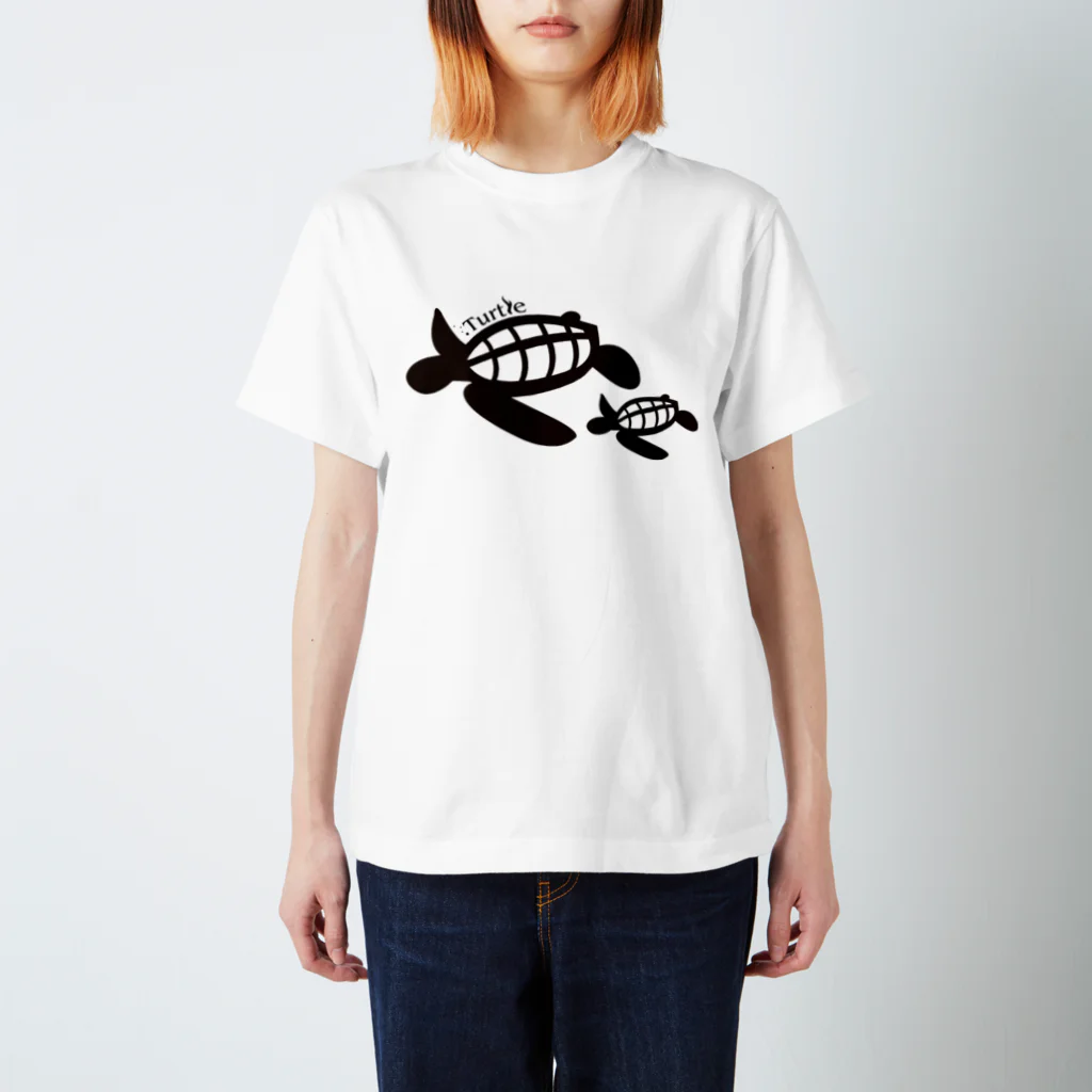 たかせ ゆづきのTurtle-Black スタンダードTシャツ