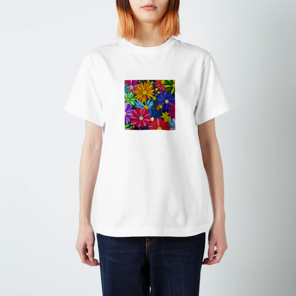 FK__kismyft2の塗り絵 花 Regular Fit T-Shirt