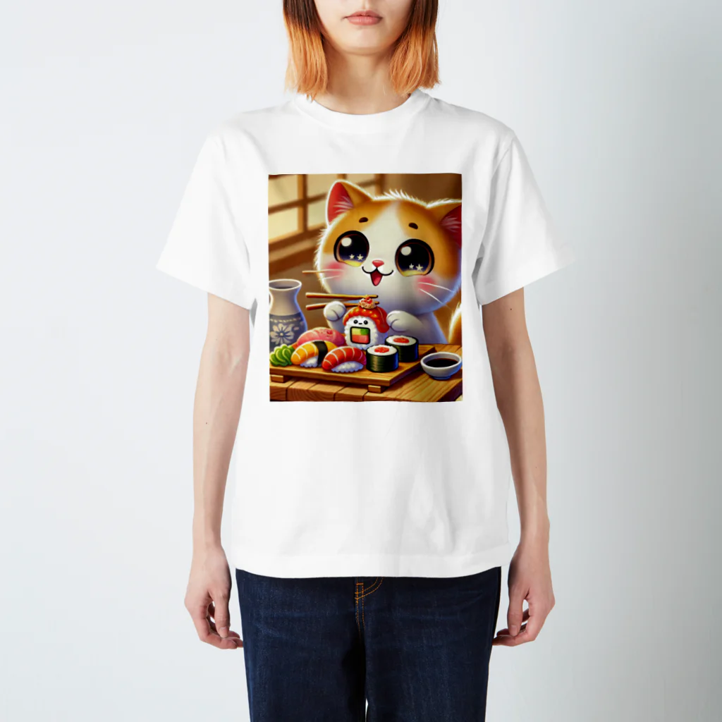 ぺろり庵のキラキラ寿司キャット Regular Fit T-Shirt