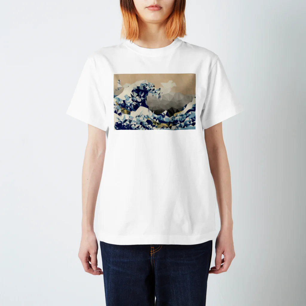 t.i.s.hの神奈川沖浪裏(ポリゴン) スタンダードTシャツ