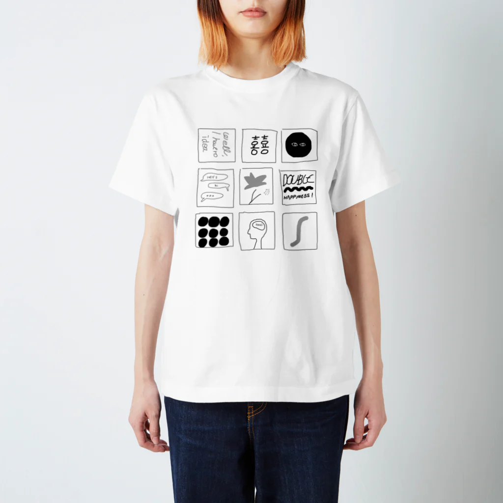 ダブルハピネスのブロックハピネス スタンダードTシャツ