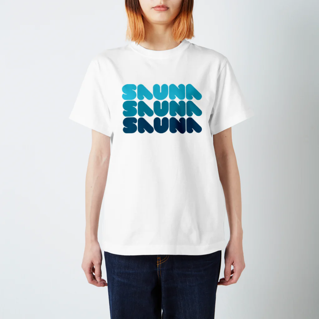 Saunagirl/サウナガールのSAUNA SAUNA SAUNA ブルー スタンダードTシャツ