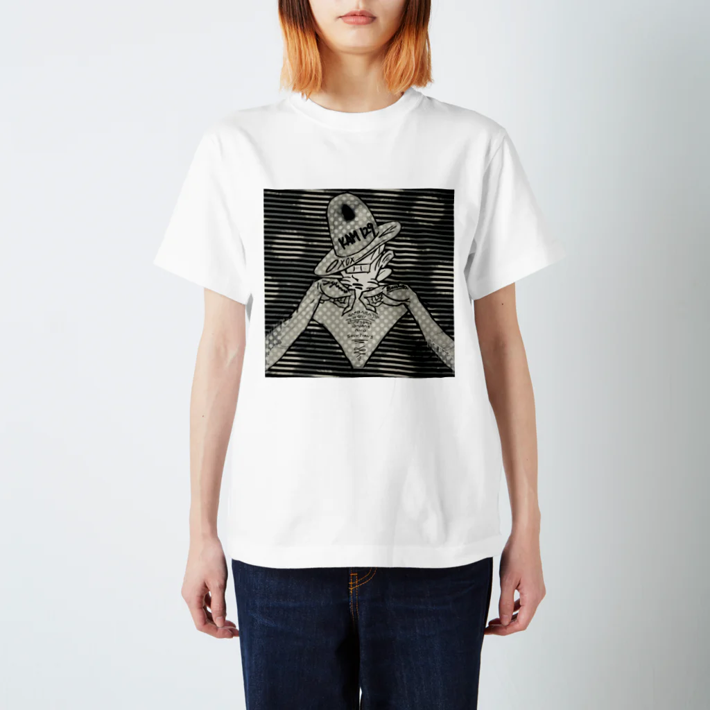 がんばらないちゃんのCosmic tyranno girl monotone Regular Fit T-Shirt